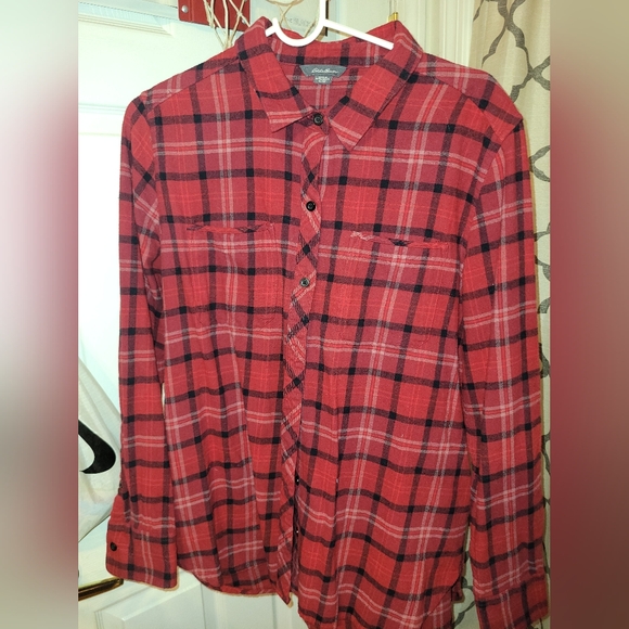 Red plaid button up - Picture 1 of 2